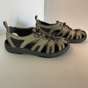 LL Bean Women’s Outdoor Sandals Brown Tan Slingback Bungee Water Hike Trail 9M